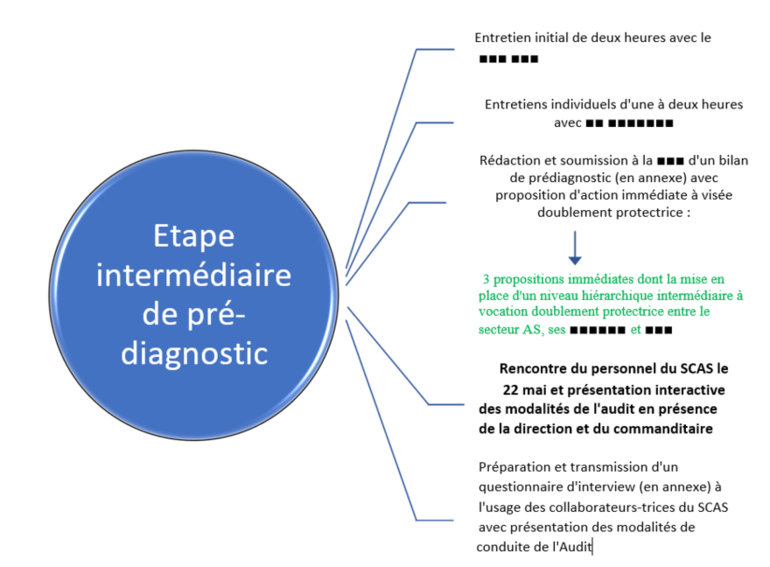 Etape intermédiaire de pré-diagnostic